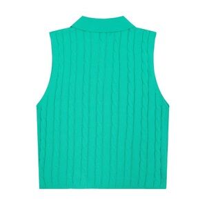 Vibrant Teal Cable Knit Vest